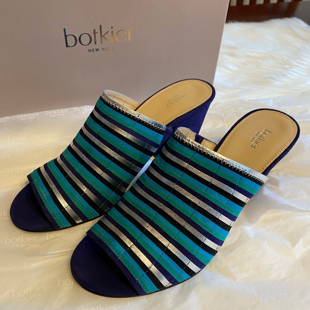 (NEW) Botkier Posie Leather Slide Sandals, Size 9